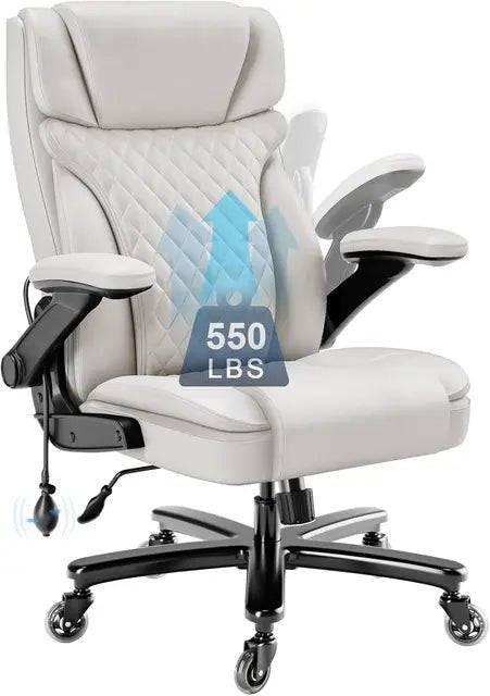 Heavy-Duty Ergonomic Office Chair for Big & Tall Individuals, 550LB Capacity, Adjustable Lumbar Support, High Back Design - Platinum-Level Office Chairs