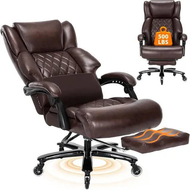 Heavy-Duty Executive Office Chair for Big and Tall Individuals, Adjustable High Back Recliner with Comfortable Wide Seat - Platinum-Level Office Chairs