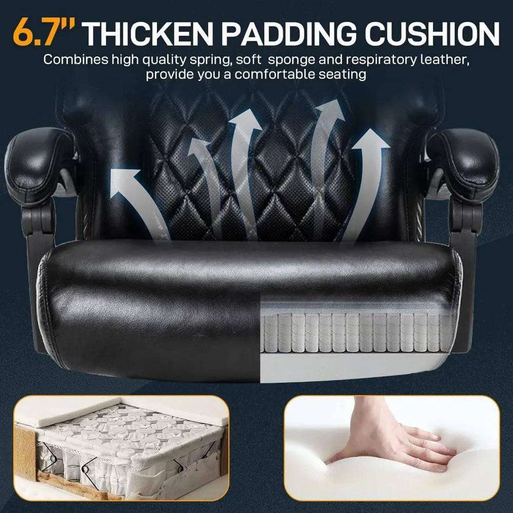 Heavy-Duty Executive Office Chair for Big and Tall Individuals, Adjustable High Back Recliner with Comfortable Wide Seat - Platinum-Level Office Chairs