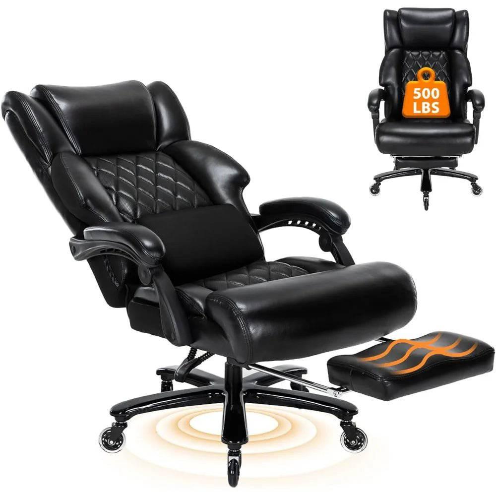 Heavy-Duty Executive Office Chair for Big and Tall Individuals, Adjustable High Back Recliner with Comfortable Wide Seat - Platinum-Level Office Chairs