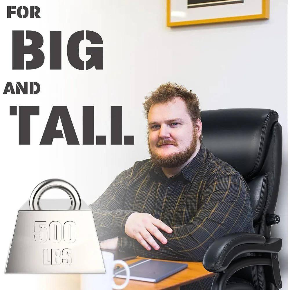 Heavy-Duty Executive Rolling Office Chair for Big and Tall Users - 500 LBS Capacity with Adjustable Lumbar Support - Platinum-Level Office Chairs