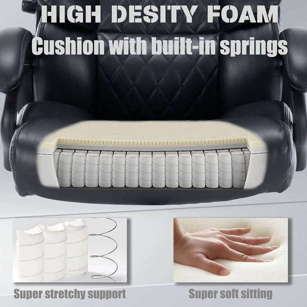 Heavy-Duty Executive Rolling Office Chair for Big and Tall Users - 500 LBS Capacity with Adjustable Lumbar Support - Platinum-Level Office Chairs