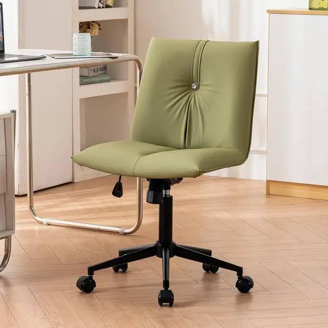 Modern Armless Leather Office Chair - Comfortable Swivel Desk Chair with Wheels for Home and Office - Platinum-Level Office Chairs