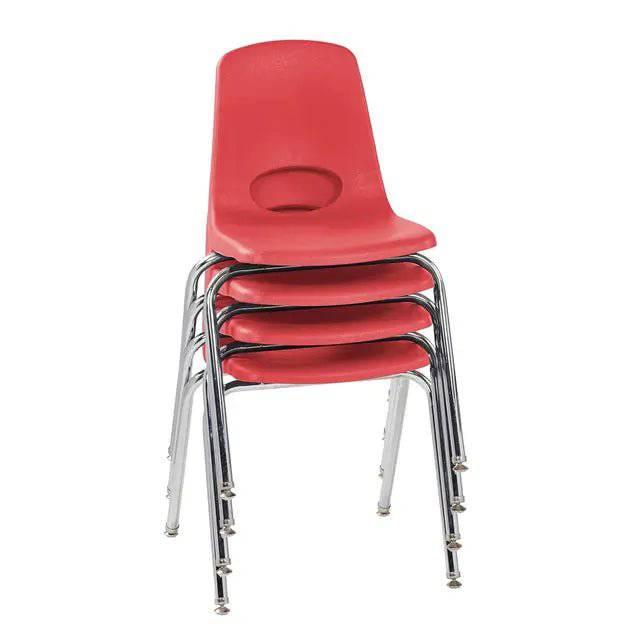 Stackable 18-Inch School Chair Set of 4 with Chromed Steel Legs and Self-Leveling Glides for Classroom and Home Learning - Platinum-Level Office Chairs