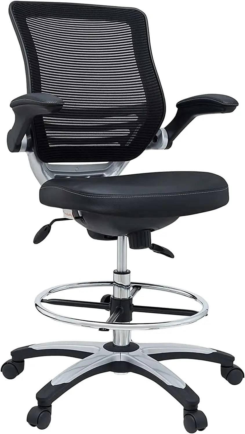 Versatile Ergonomic Drafting Chair with Flip-Up Arms for Studio and Reception Use in Black - Platinum-Level Office Chairs