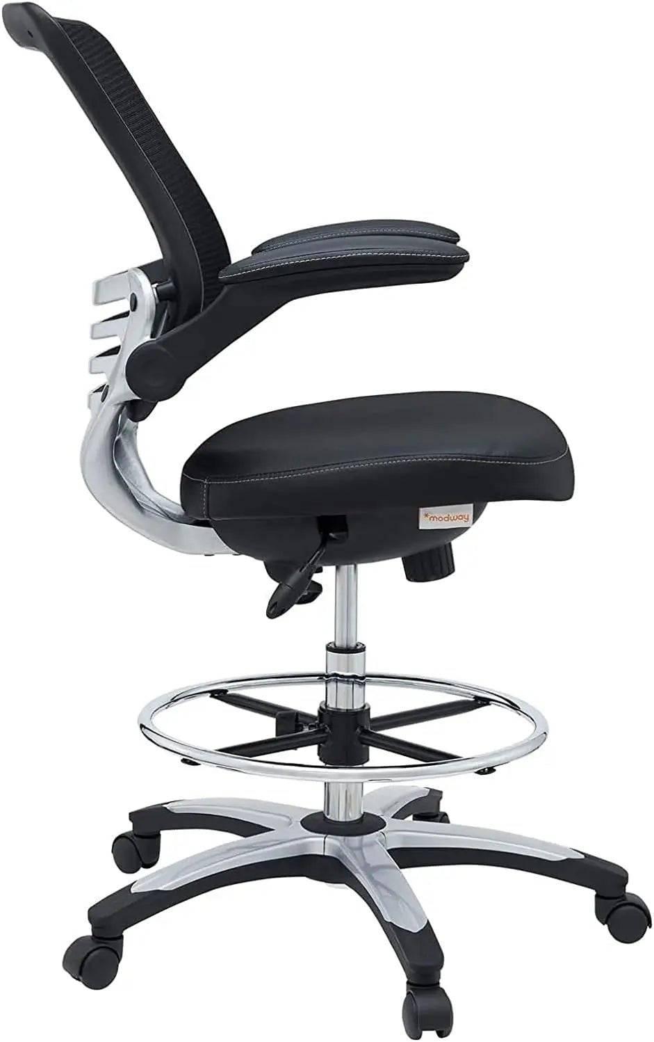 Versatile Ergonomic Drafting Chair with Flip-Up Arms for Studio and Reception Use in Black - Platinum-Level Office Chairs