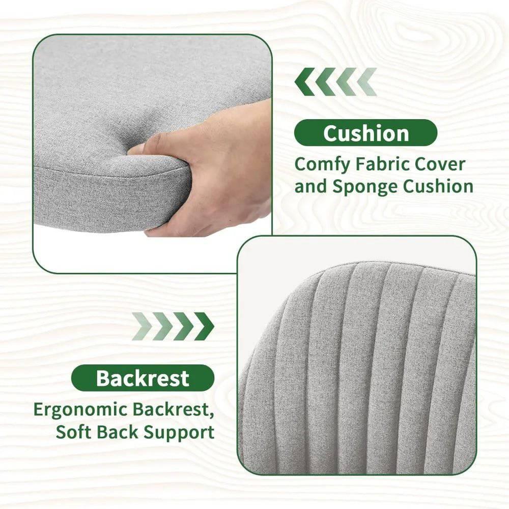 Modern Armless Desk Chair with Soft Fabric Upholstery, Stylish Swivel Office Chair for Home and School Use - Platinum-Level Office Chairs