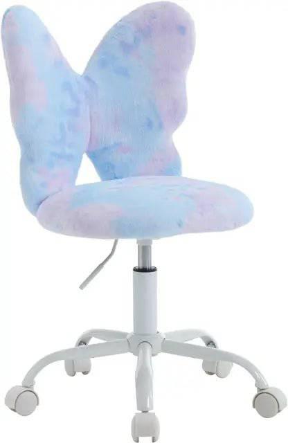Furry Butterfly Adjustable Desk Chair for Girls - Swivel Study & Reading Chair - Platinum-Level Office Chairs