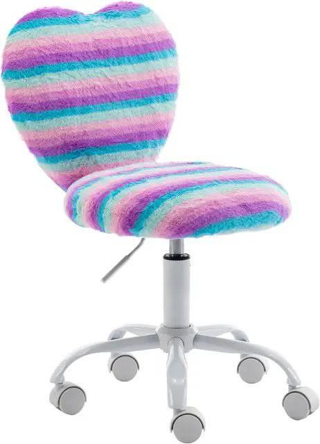 Furry Butterfly Adjustable Desk Chair for Girls - Swivel Study & Reading Chair - Platinum-Level Office Chairs