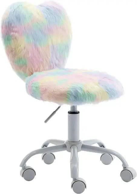 Furry Butterfly Adjustable Desk Chair for Girls - Swivel Study & Reading Chair - Platinum-Level Office Chairs