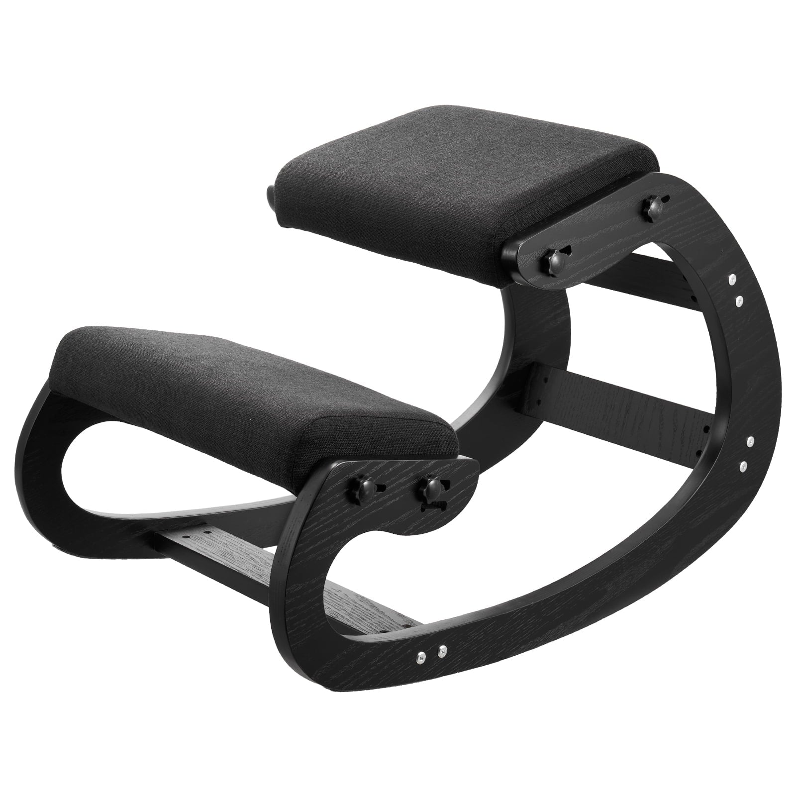 Black Wooden Kneeling Chair, Ergonomic Posture Chair, Solid Wood Frame