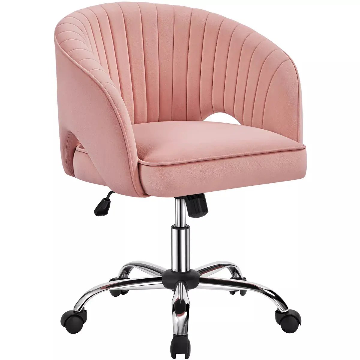 Yaheetech Rolling Office Chair Armchair with Tufted Barrel