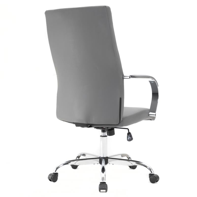 20 PCS Sonora Ergonomic High-Back Leather Desk Office Chair with Chrome Base and Tilt for Home Office - Grey