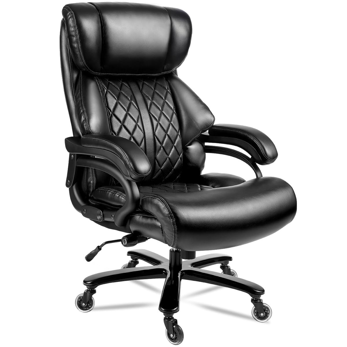 Big And Tall Office Chair 500lb Capacity With Wide Spring Seat  For Heavy Capacity - Platinum-Level Office Chairs