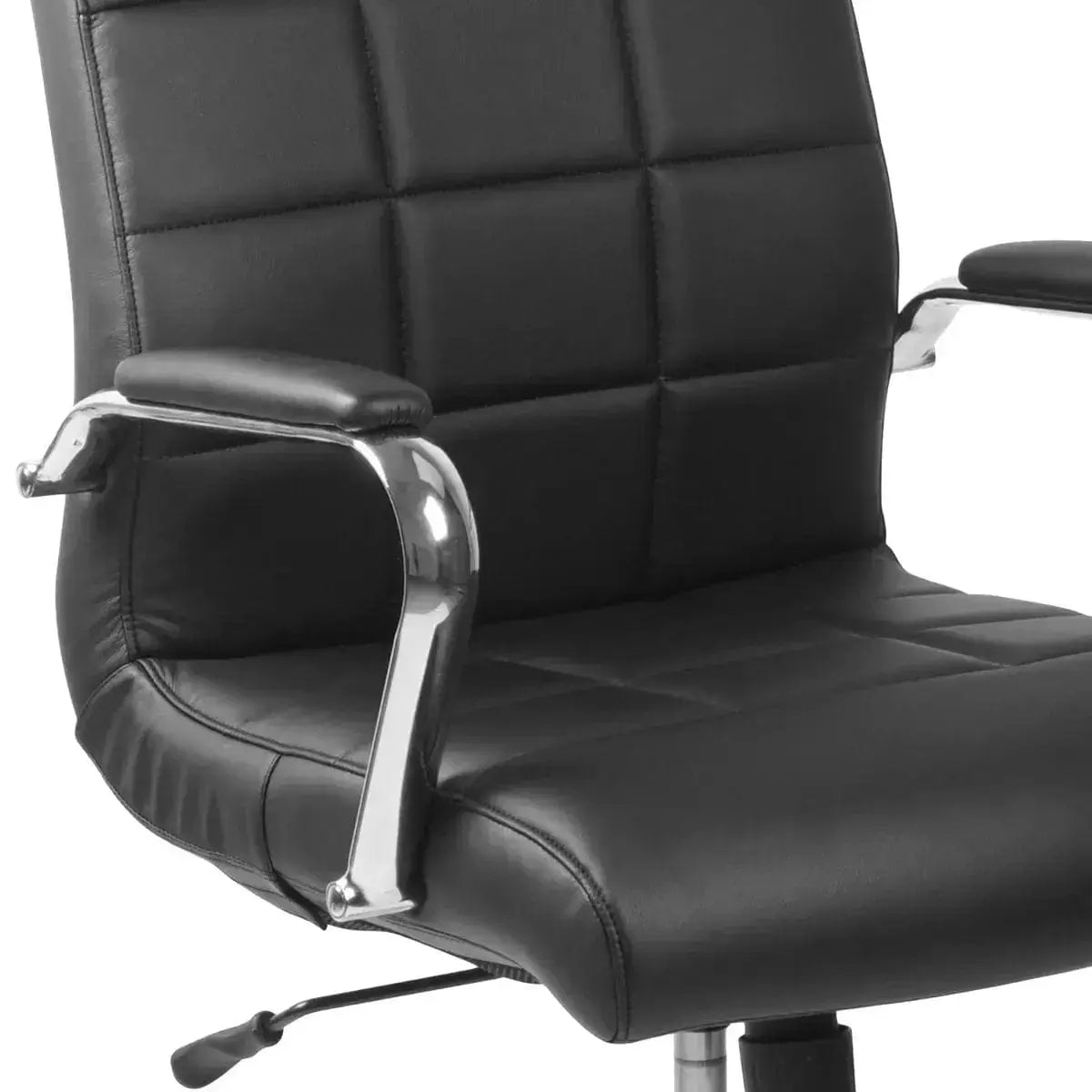 Flash  Mid-Back Vinyl Executive Swivel Office Chair with Chrome Base and Arms Platinum-Level Office Chairs