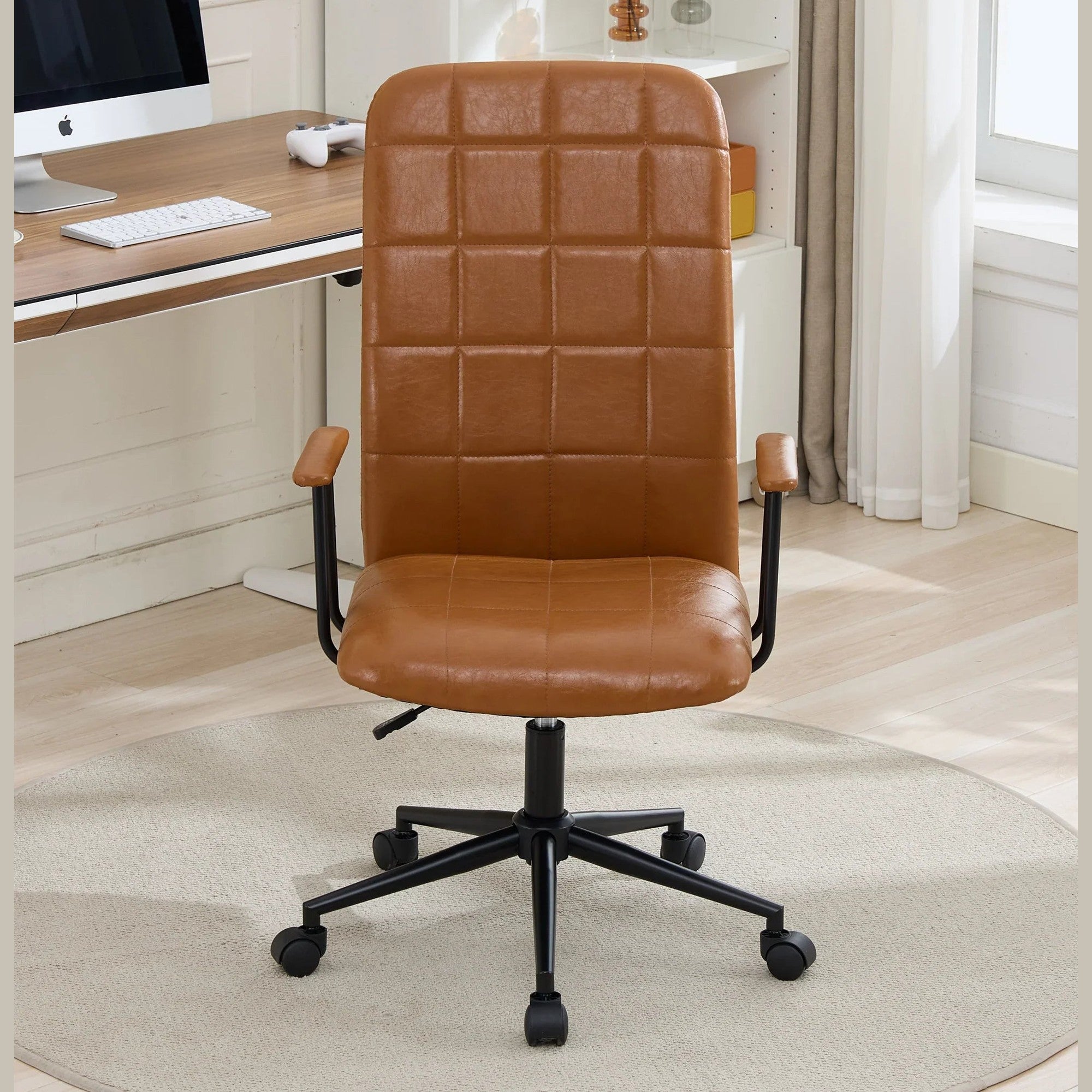 Antique Brown PU Leather Office Chair With Armrest And Gas Lift by Platinum-Level Office Chairs