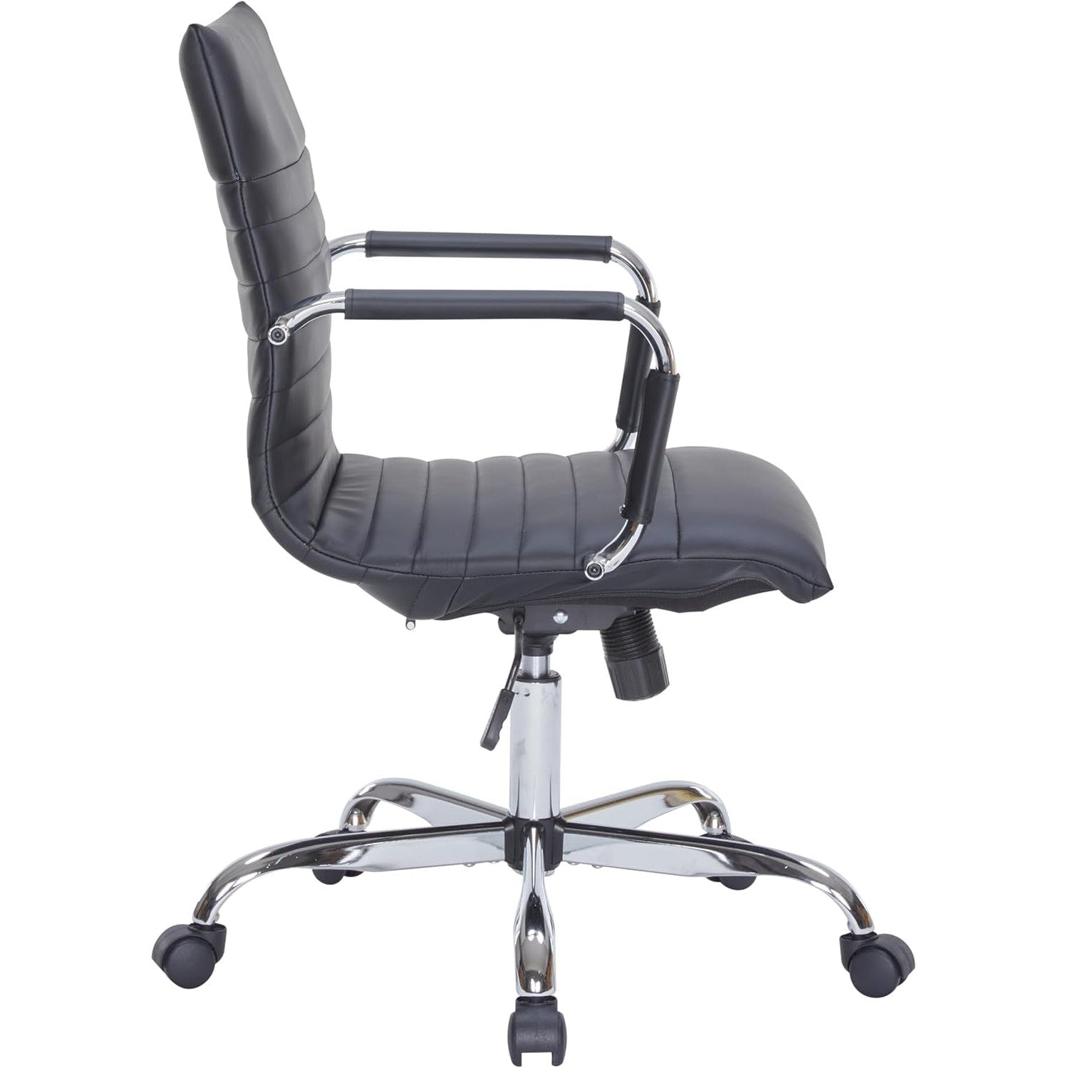 Leisuremod Ergonomic Executive Office Chair with Lumbar Support – Adjustable Leather Swivel Desk Chair, High Back Computer Chair Home & Office with Rolling Wheels & Chrome Base