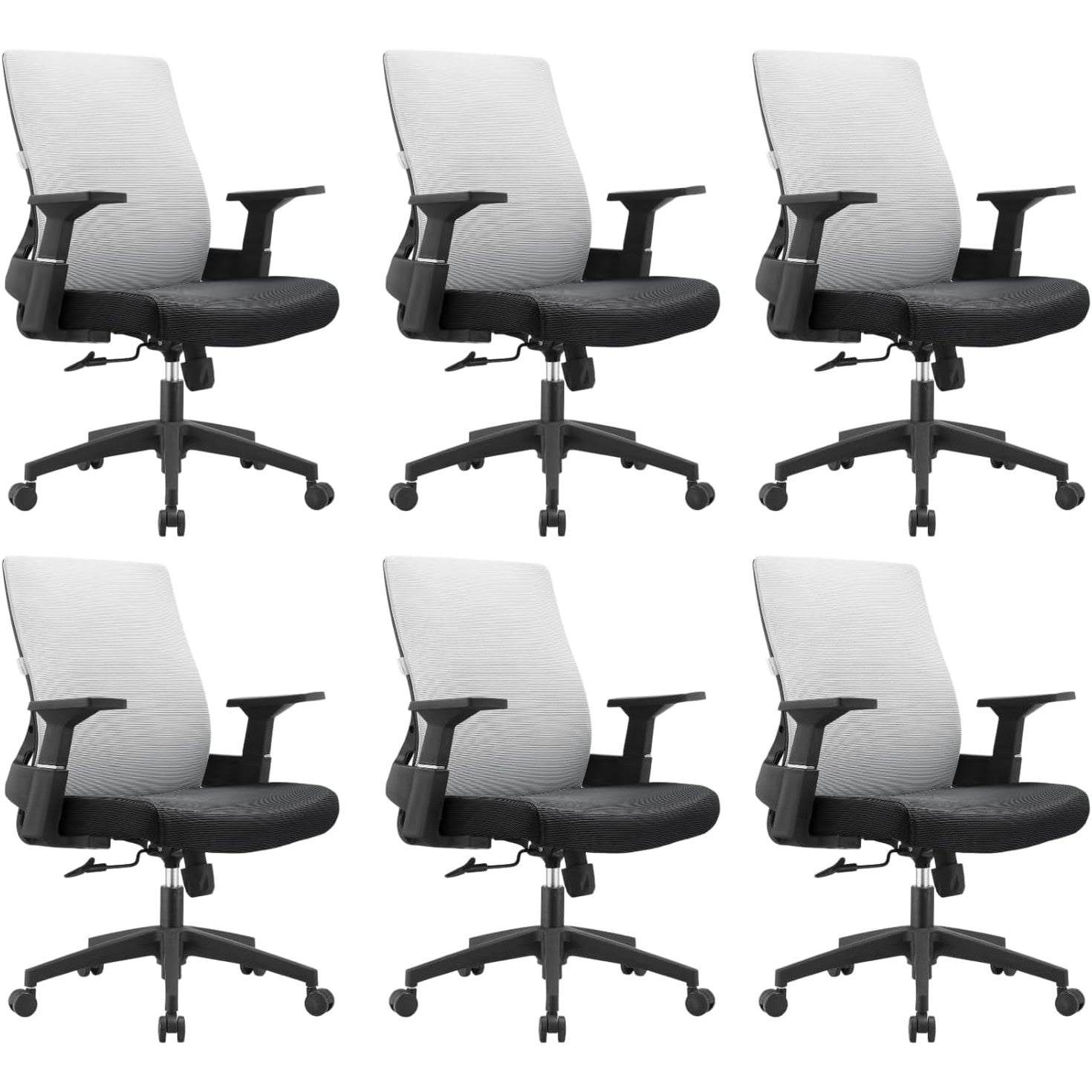 Leisuremod Ergonomic Office Chair, 360 Degree Swivel & Tilt with Rolling Wheels, Adjustable Height, Grey