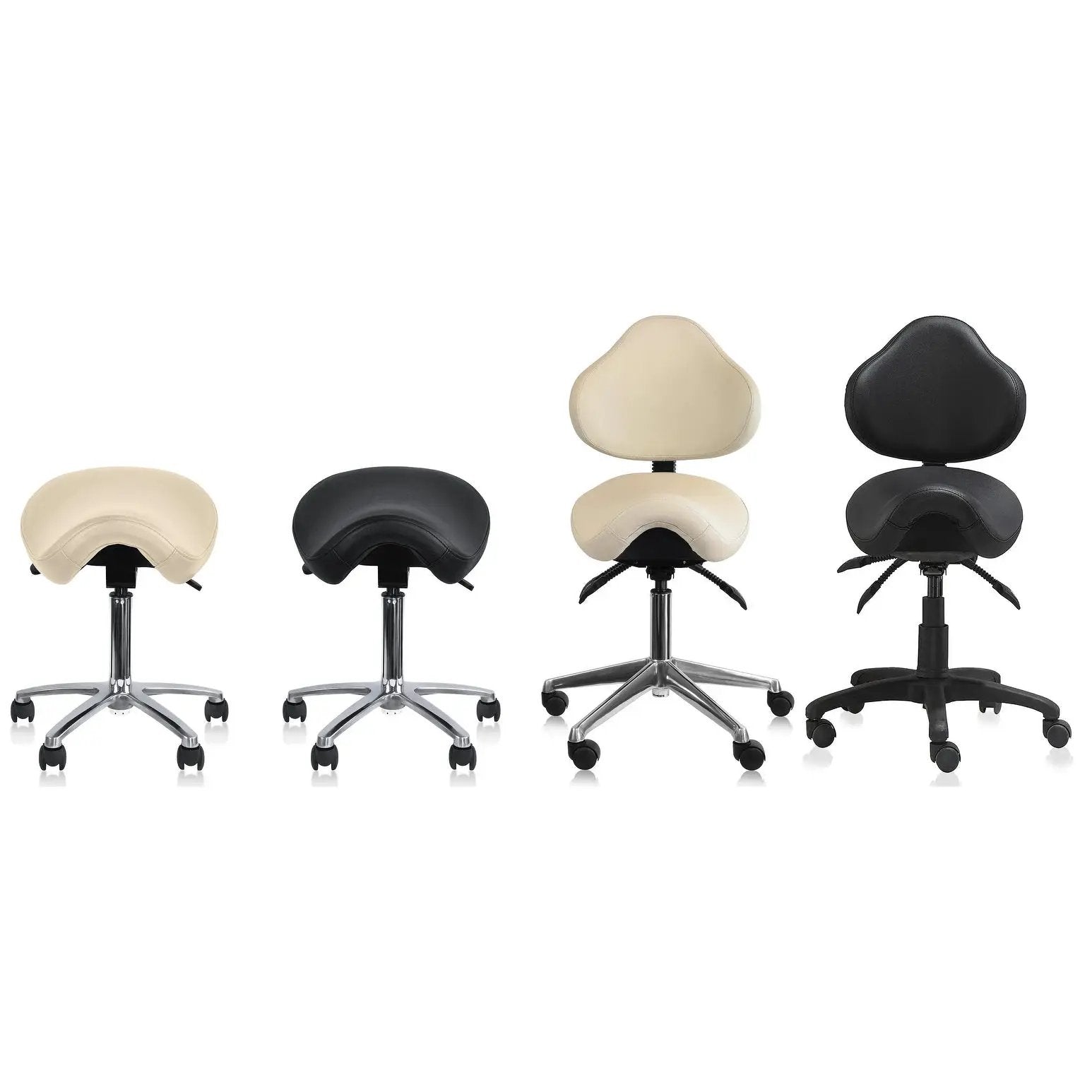 Adjustable Black Firm Saddle Stool Tilt Chair with Wheels Salon Dental Hygienist Rolling Dentist Clinical Hospital Lab