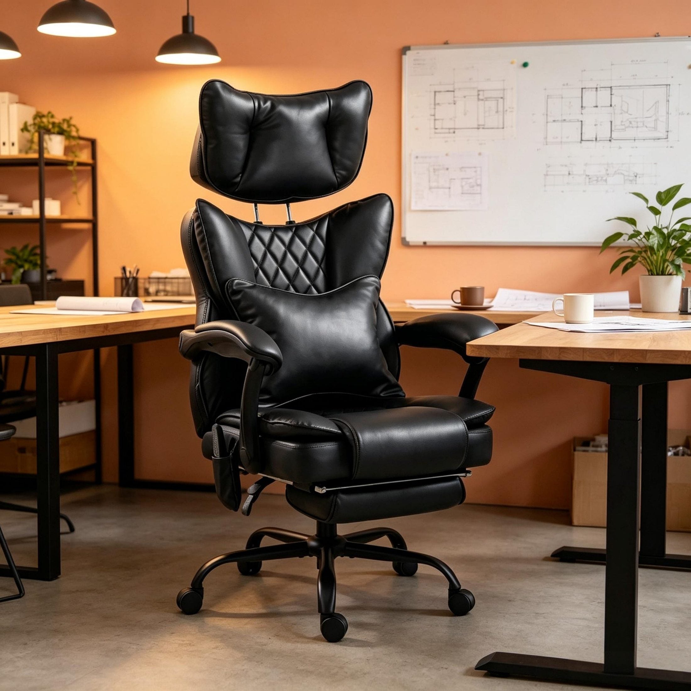 Ergonomic High Back Massage Office Chair with Heating, Black - Platinum-Level Office Chairs