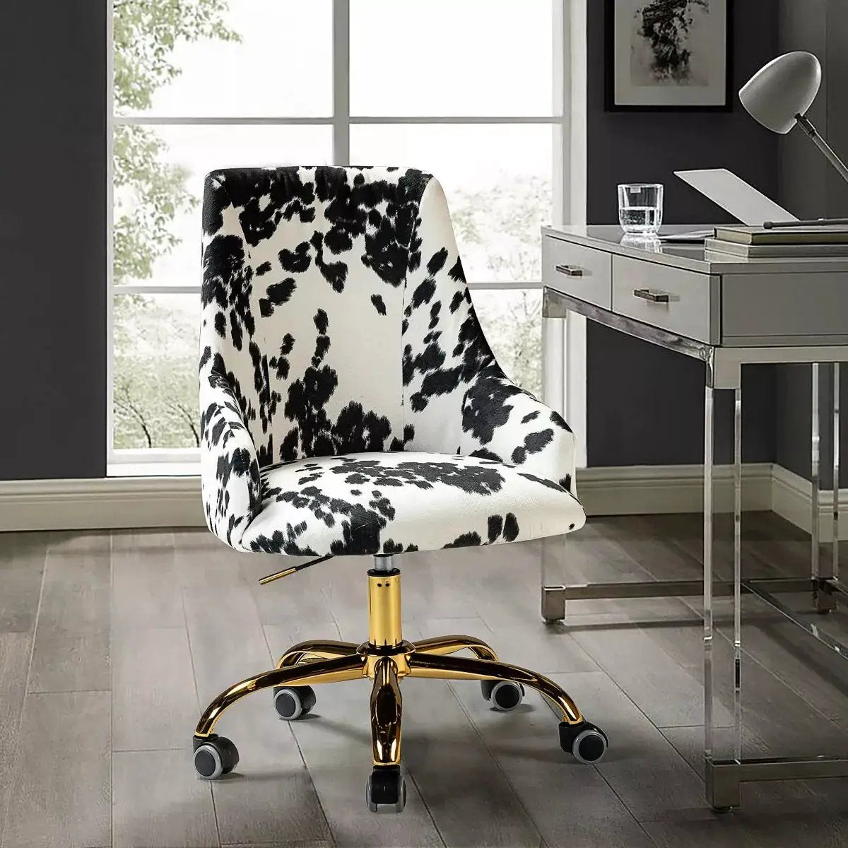 Arce Home Task Chair Modern Ergonomic Office Chair with Unique Animal Print Design | Karat Home