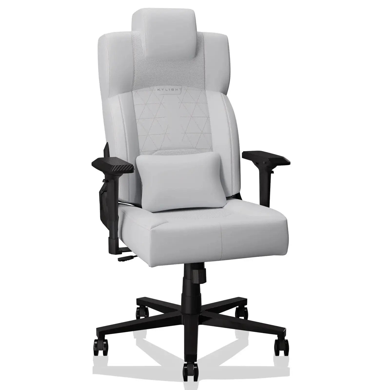 White Ergonomic Gaming Chair - PU Leather with Lumbar Support