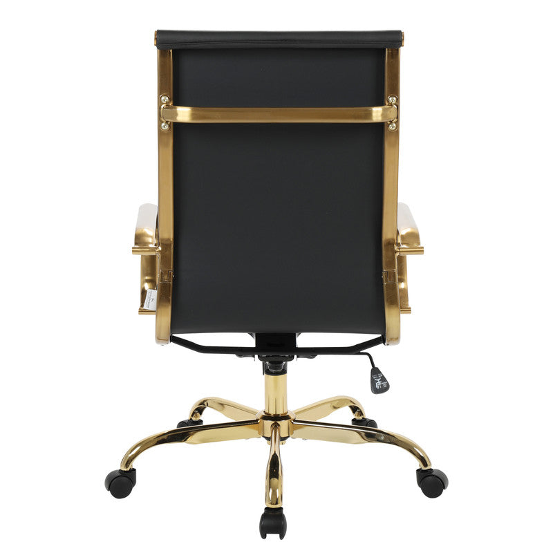 17 PCS Harris Modern High-Back Leather Upholstered Office Chair with Tilt & Swivel for Home Office - Black