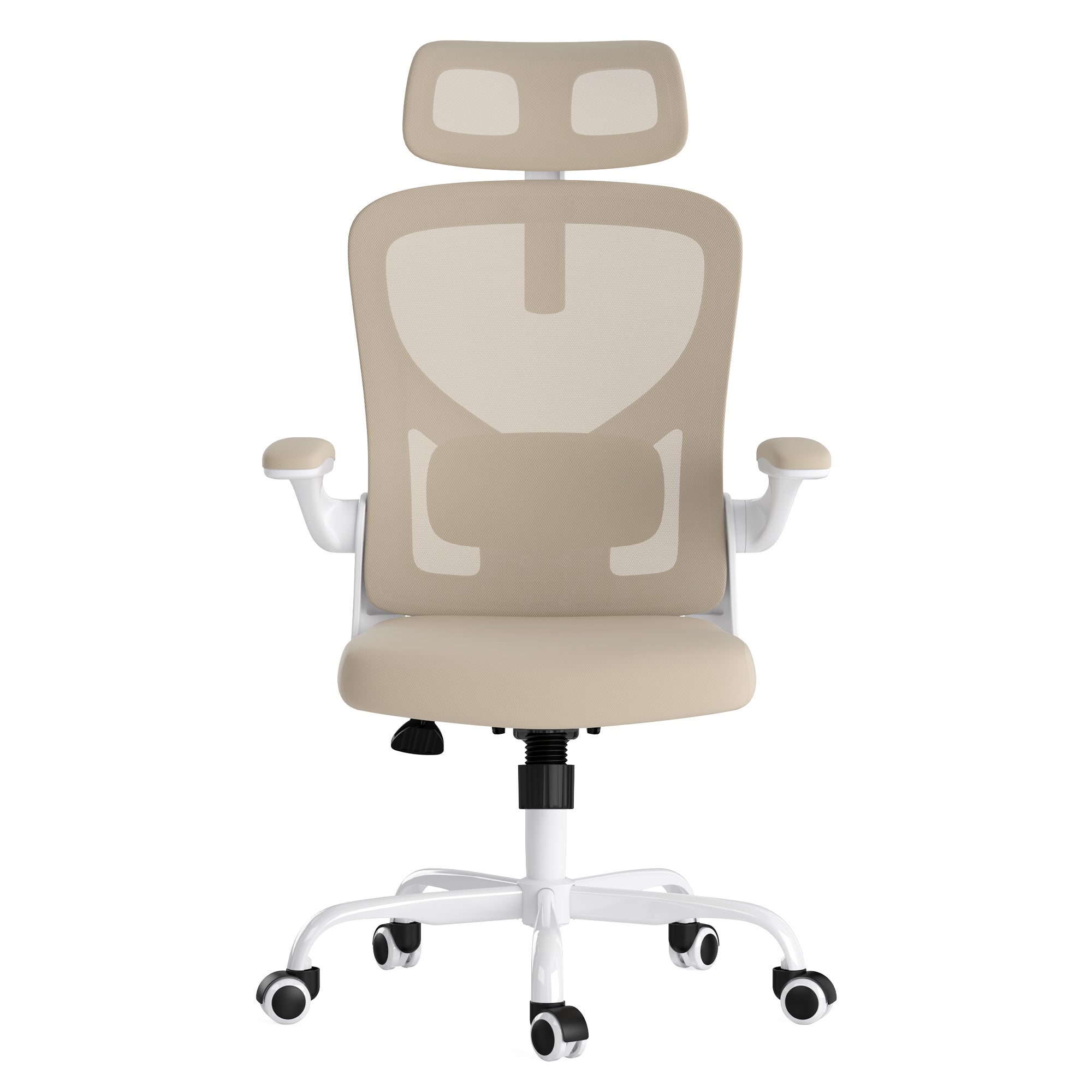Ergonomic Office Chair With Headrest And Adjustable Lumbar, Khaki - Platinum-Level Office Chairs
