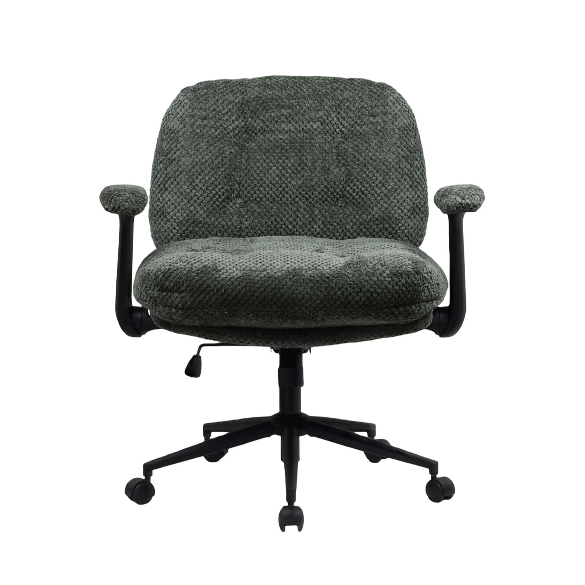 Green Pineapple Textured Chenille Swivel Desk Chair