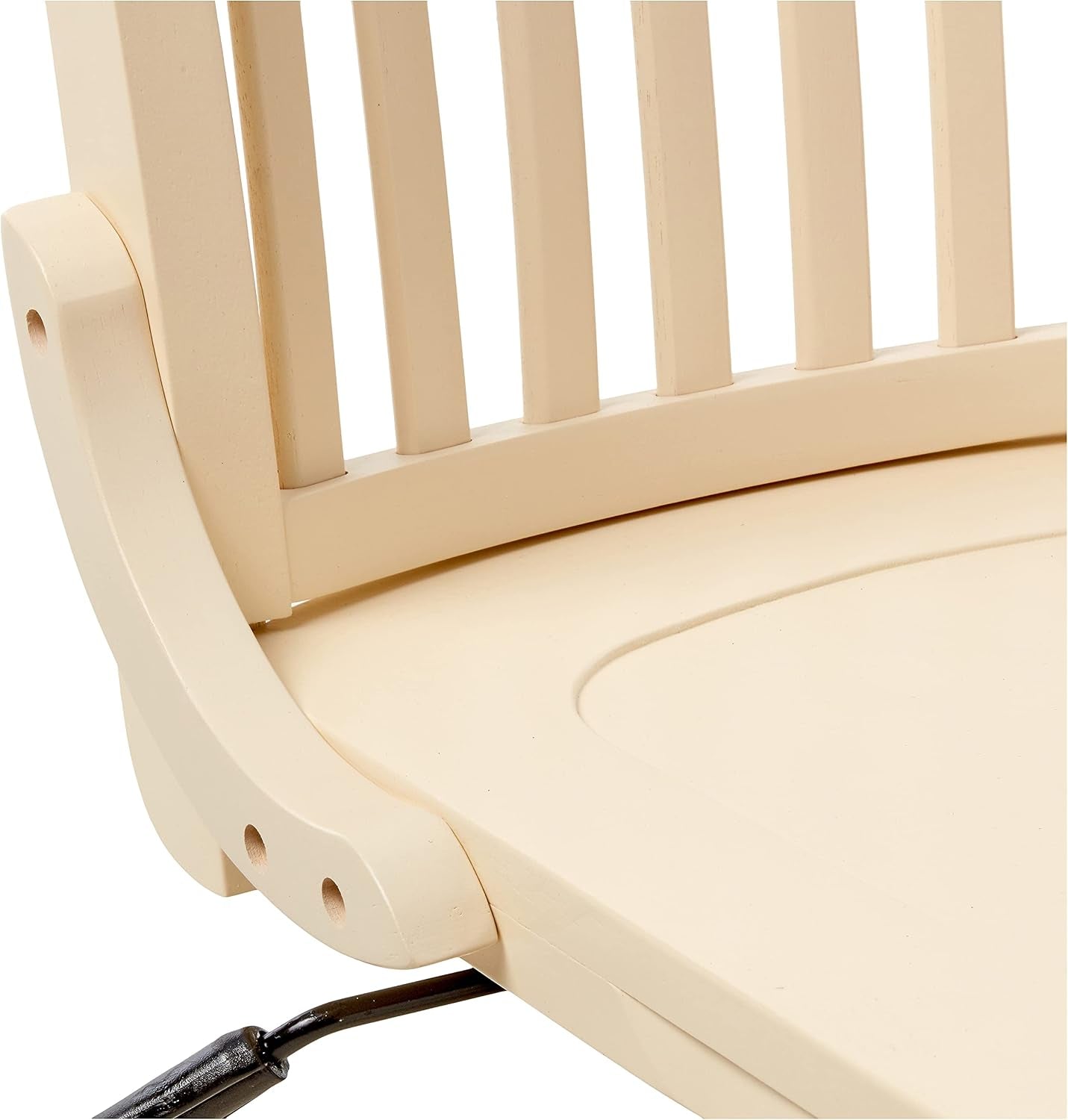 OSP Home Furnishings Deluxe Armless Wood Banker'S Desk Chair with Adjustable Height, Locking Tilt, and Heavy Duty Base, Antique White