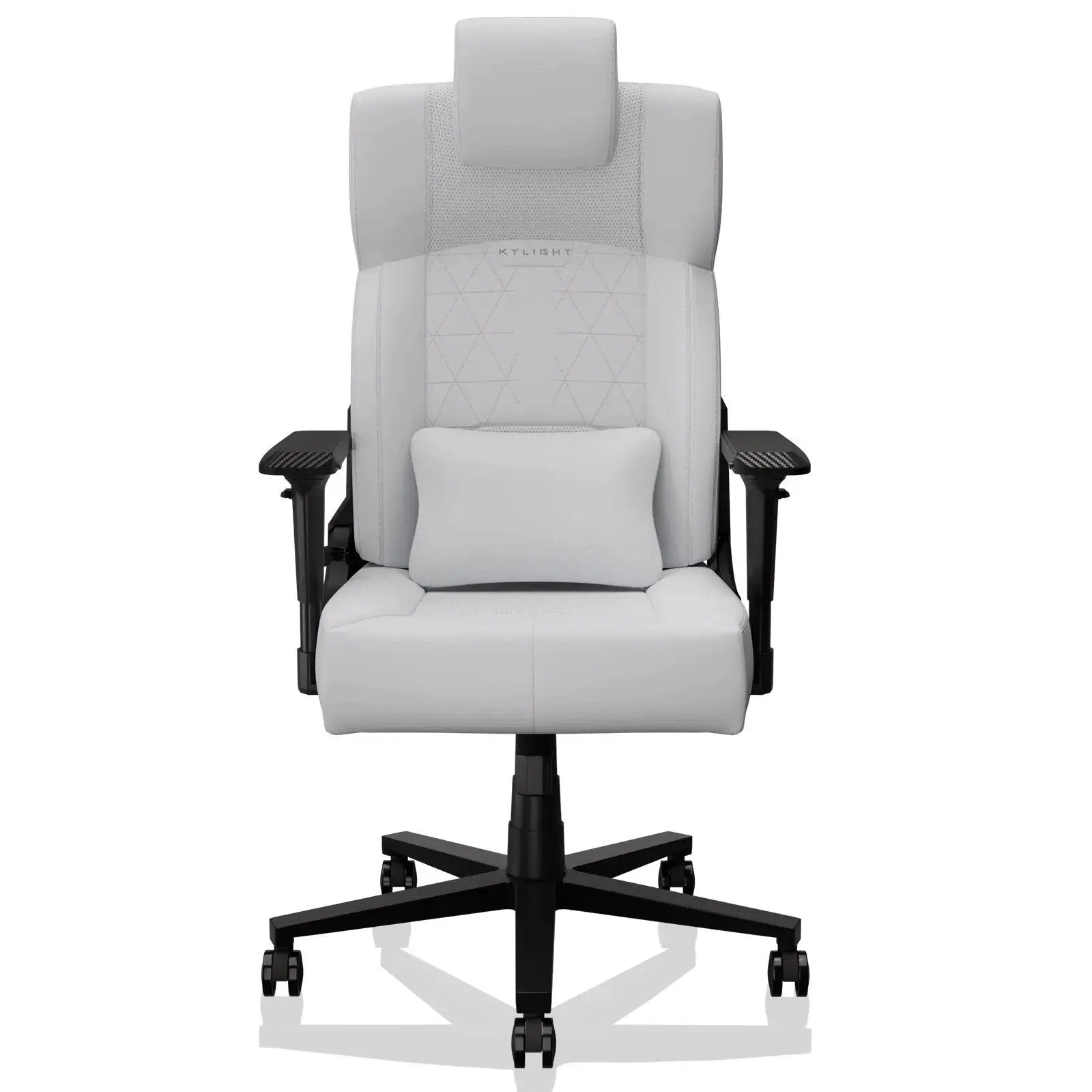 White Ergonomic Gaming Chair - PU Leather with Lumbar Support