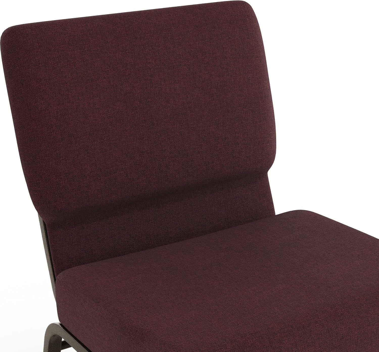 Flash Furniture HERCULES Series 21''W Church Chair in Plum Fabric with Cup Book Rack - Gold Vein Frame