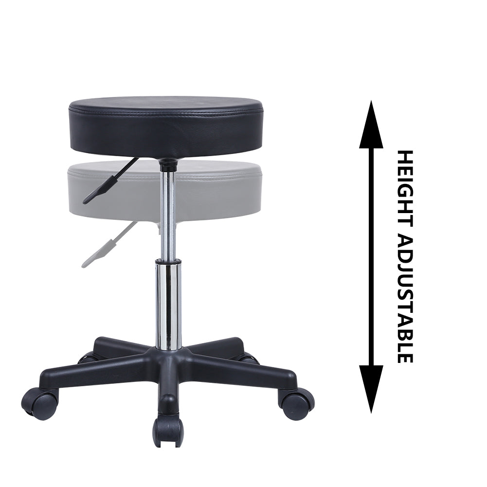 PU leather rolling stool – view 5