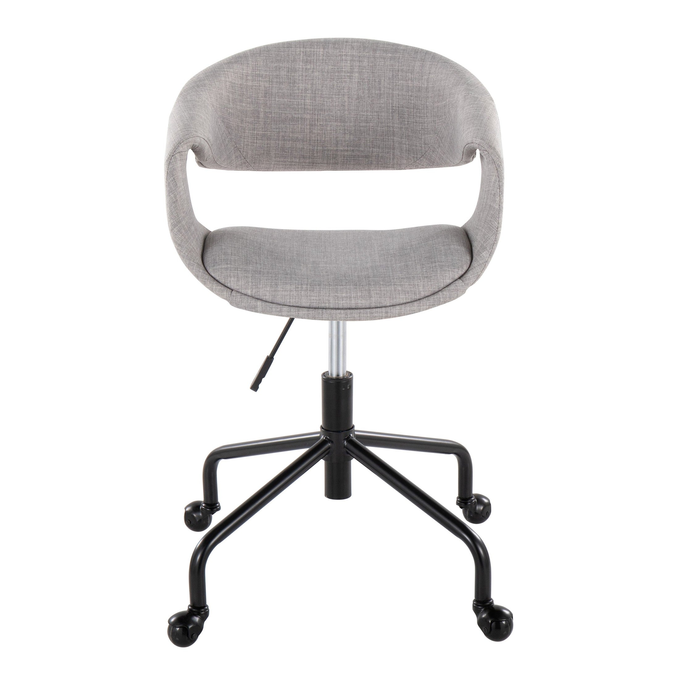 Grey Fabric Task Chair with Black Swivel Base