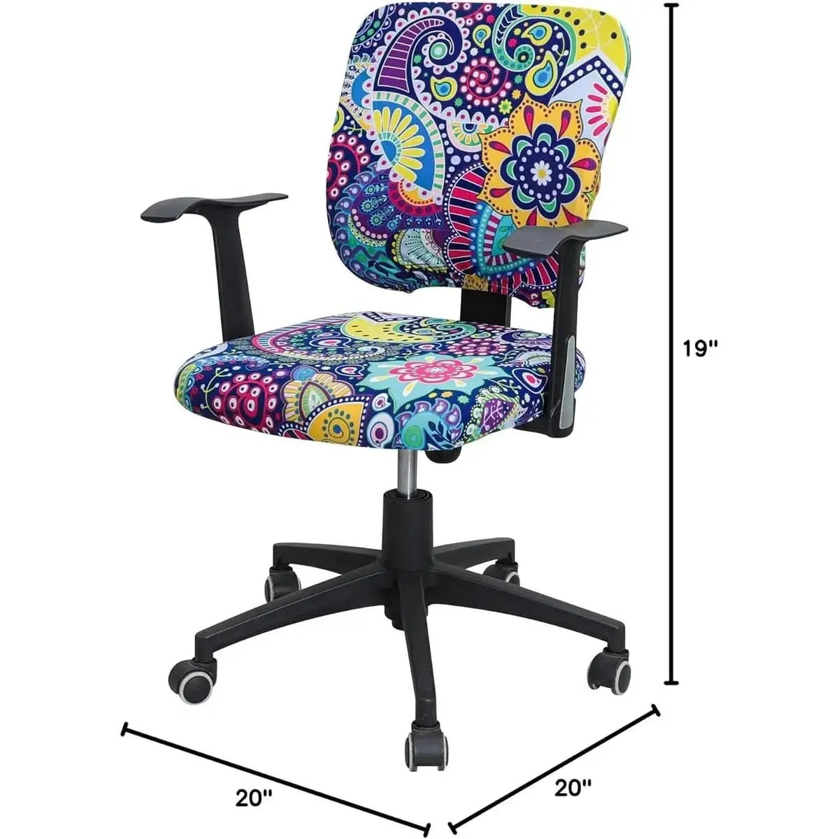 FORCHEER boho stretch desk chair cover, includes seat and backrest, designed for office chairs to protect and refresh the look.