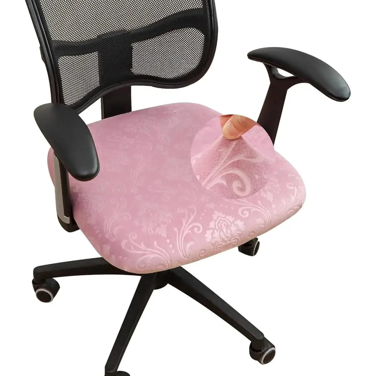 FORCHEER boho desk chair cover set, includes stretch seat and backrest covers for office chairs, stylish and protective.