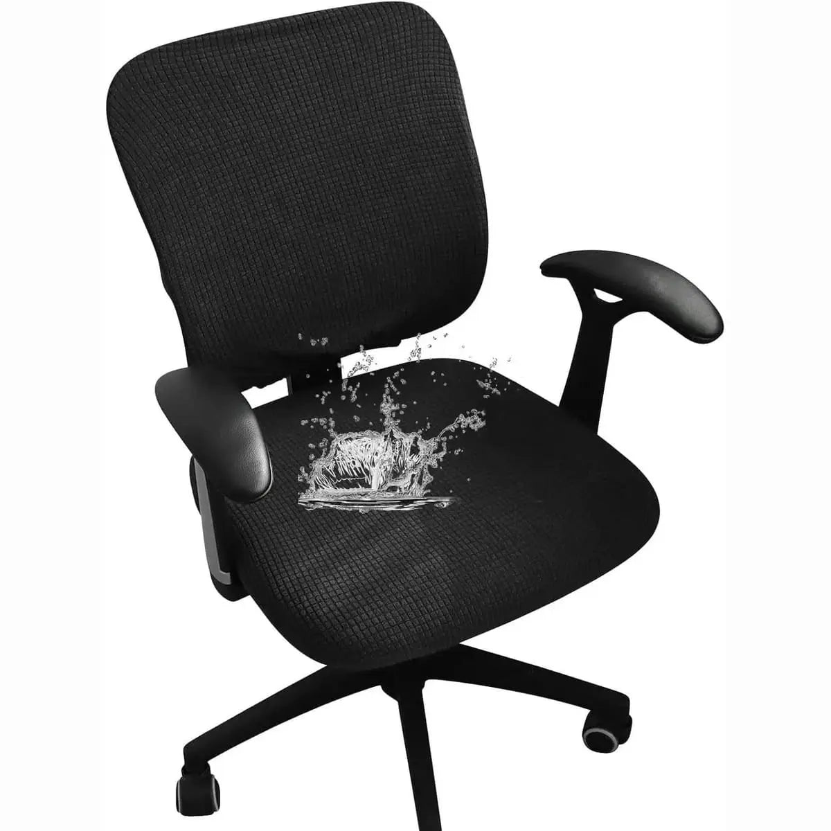 FORCHEER boho desk chair cover set with stretch fabric, includes seat and backrest covers for office chairs.