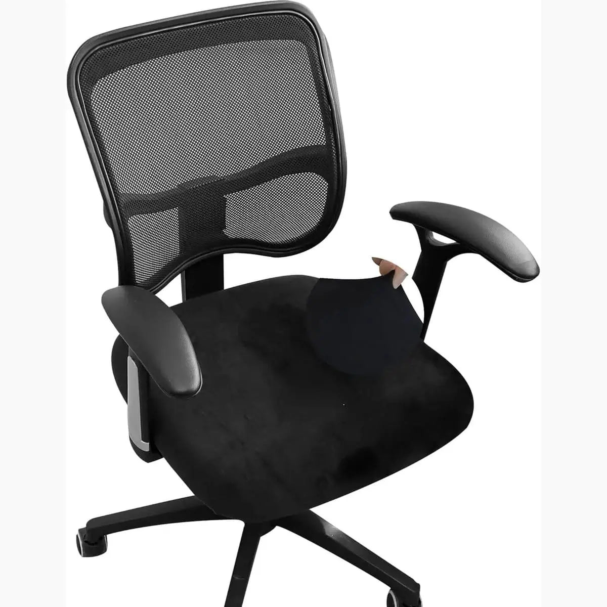 FORCHEER stretch boho desk chair cover set with seat and backrest, designed for office chairs, in stylish, natural fabric.
