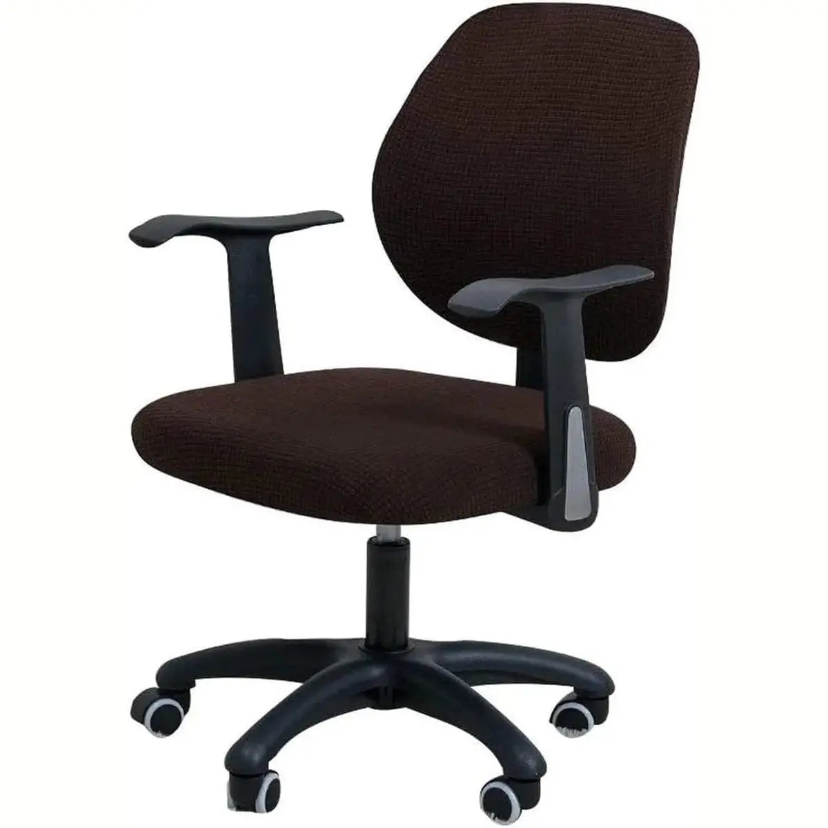 FORCHEER boho-style desk chair cover set with stretchy fabric, includes seat and backrest covers for office chairs.
