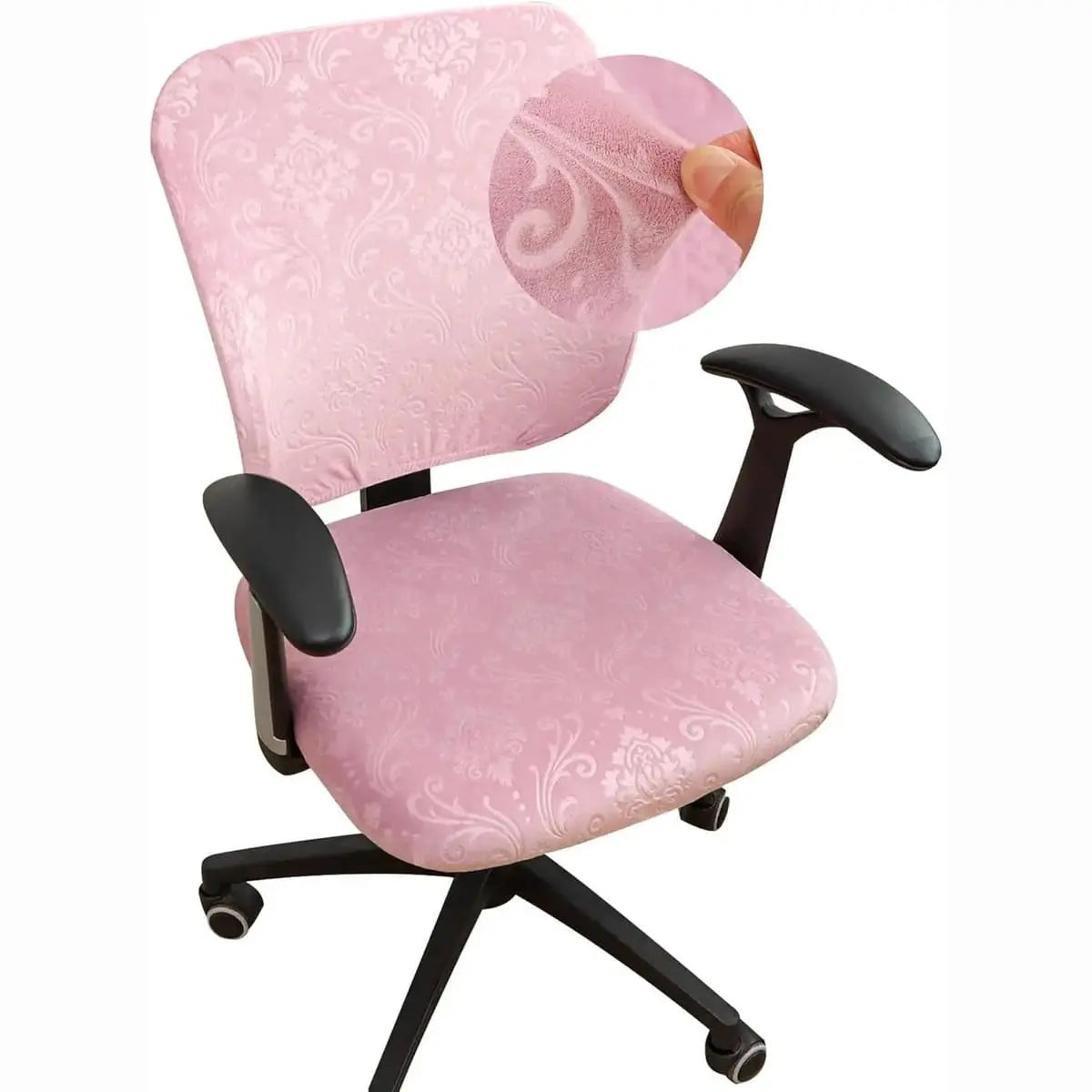 FORCHEER stretch boho desk chair cover set with seat and backrest, designed for office chairs, stylish and easy to install.