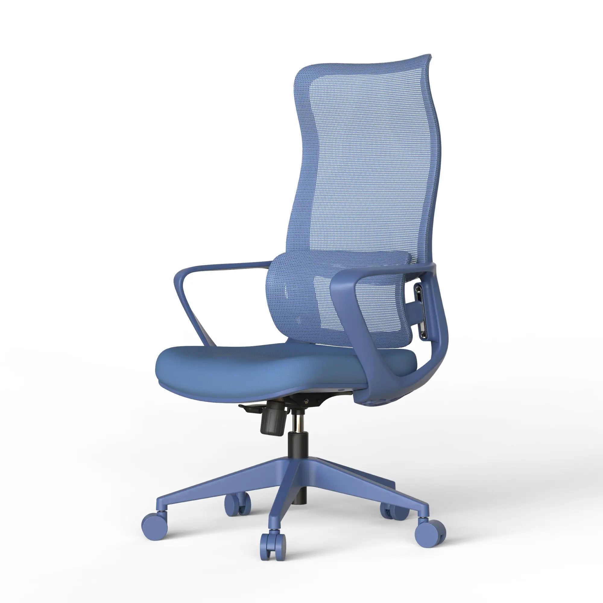 Blue GiGA ergonomic mesh office chair with adjustable lumbar support and cushioned seat for comfort and support.