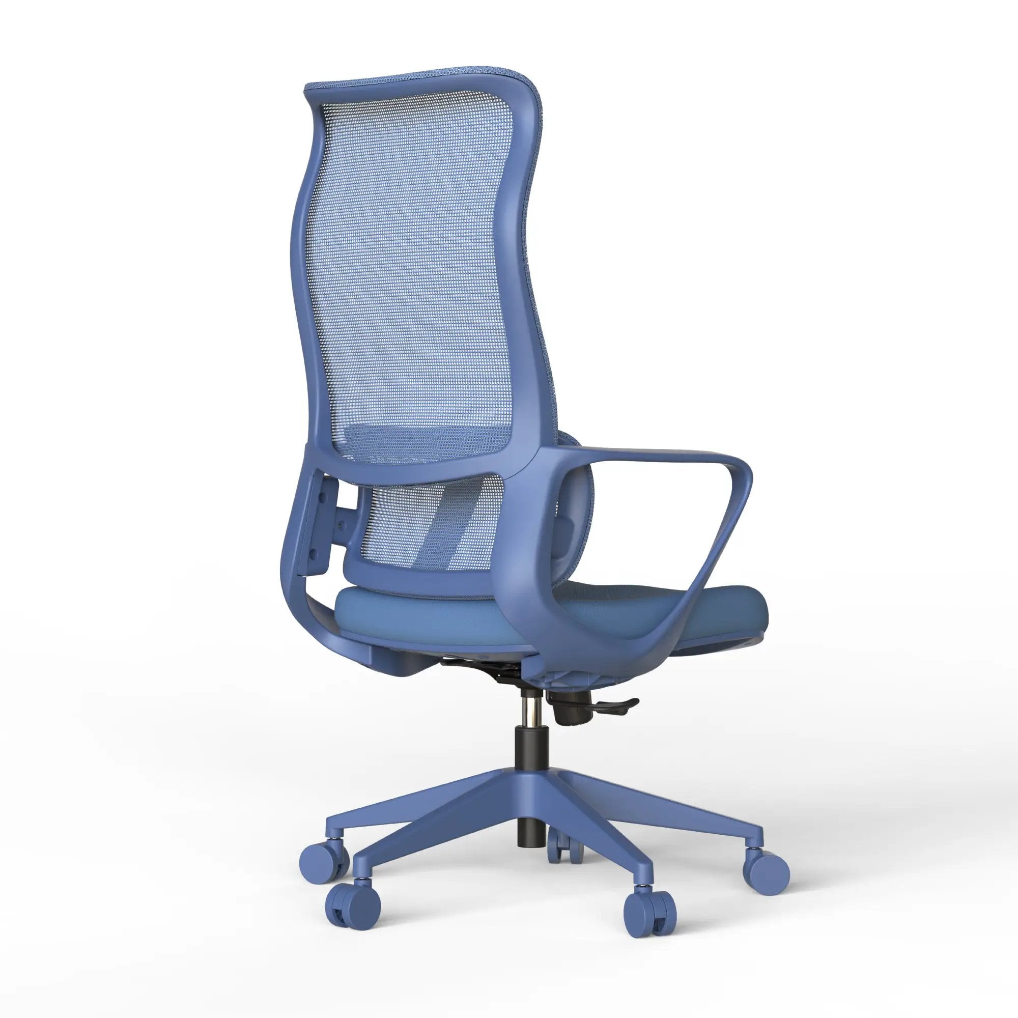 Blue GiGA ergonomic mesh office chair with adjustable lumbar support, featuring a comfortable ergonomic design and supportive backrest.