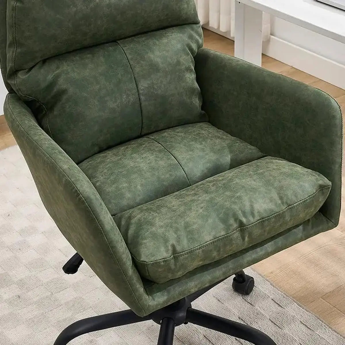 Green PU leather office task chair by GiGA with adjustable height and sturdy metal frame, ergonomic design for comfortable seating.
