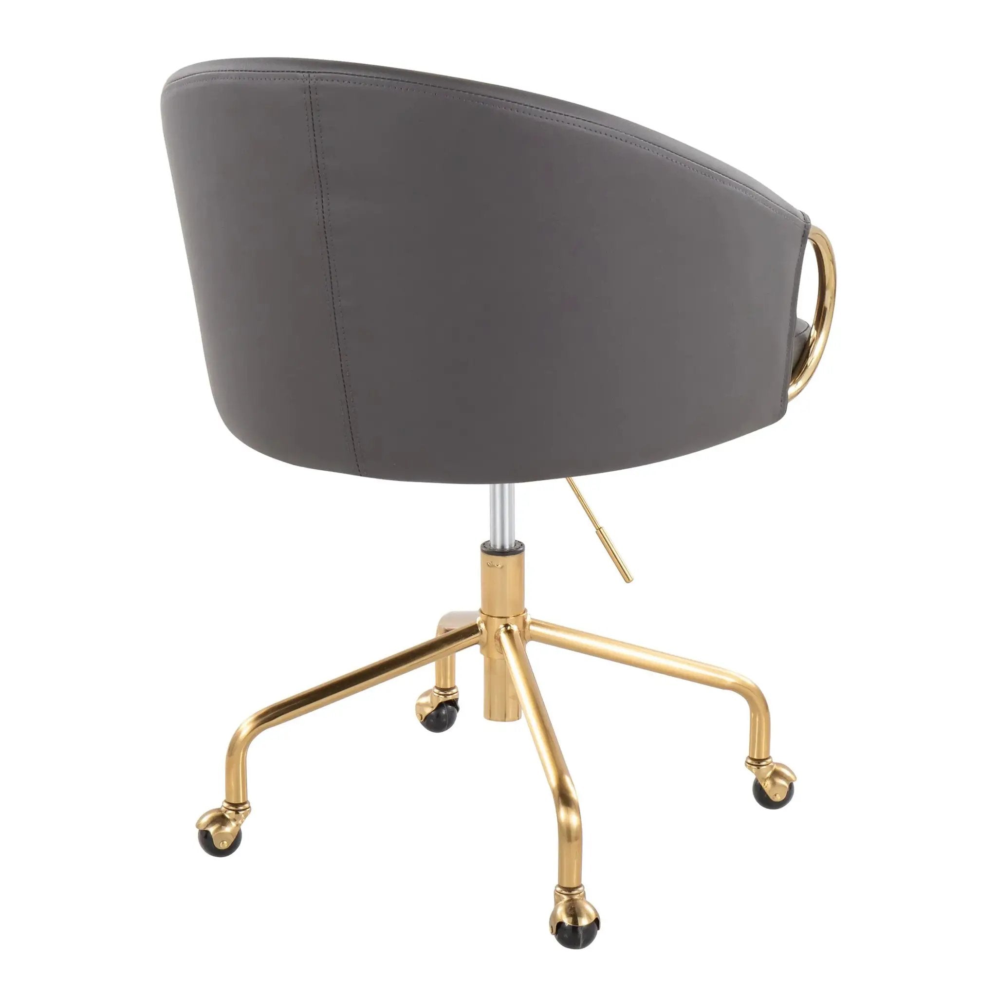Gray LumiSource Claire task chair by GiGA with adjustable height, ergonomic design, and modern style for office use.