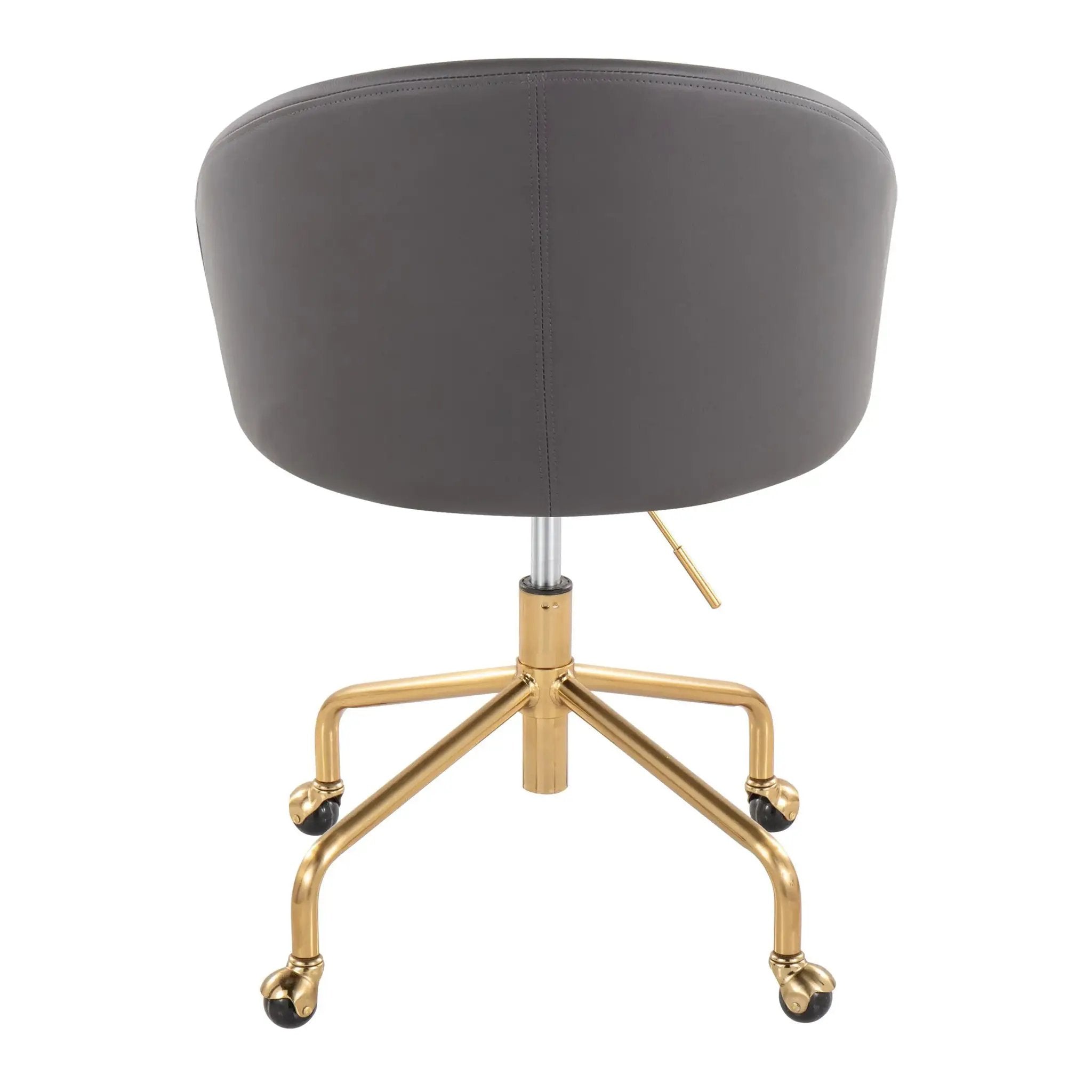 Gray LumiSource Claire luxurious task chair with adjustable height, ergonomic design, and modern style by GiGA.