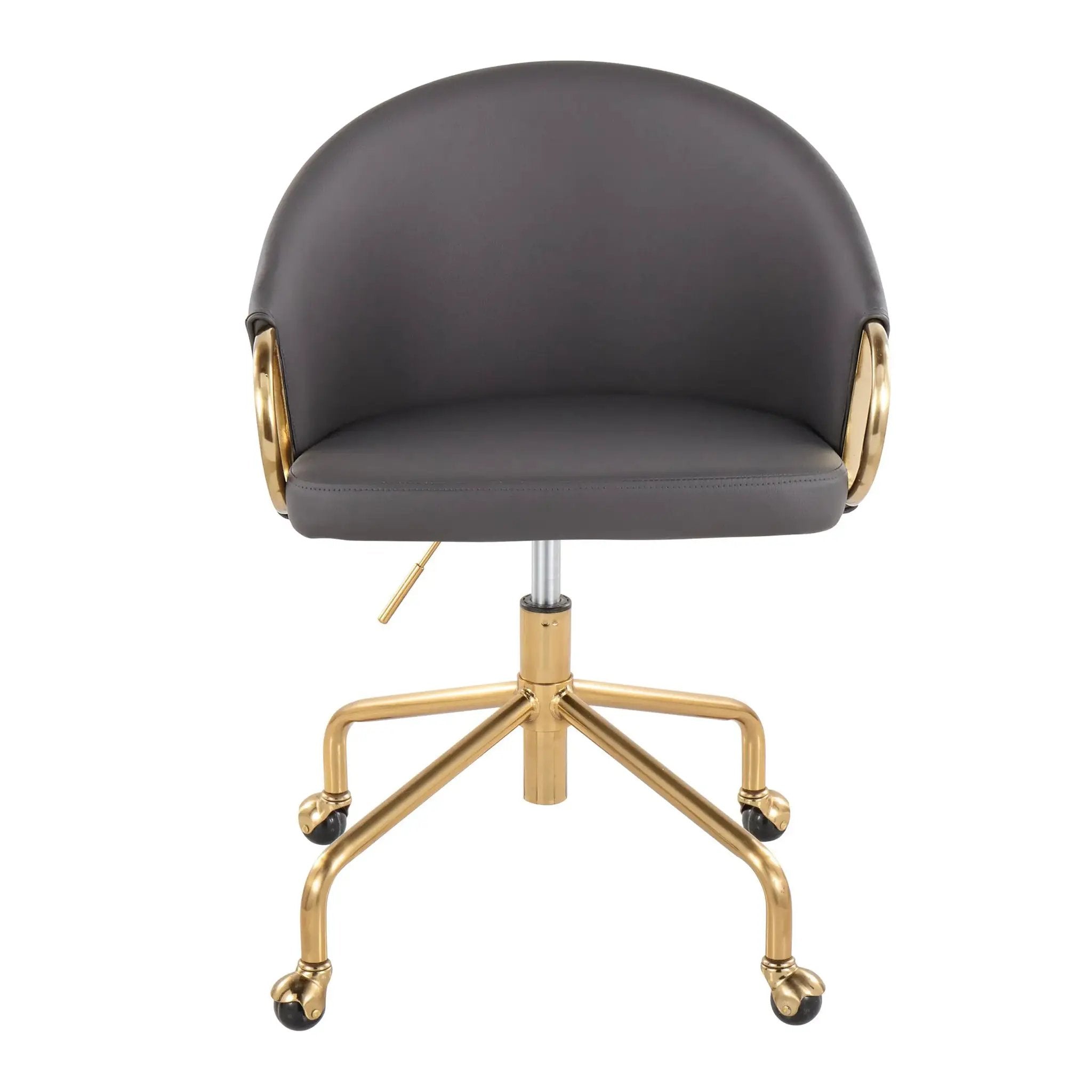 Gray LumiSource Claire luxurious task chair with adjustable height, ergonomic design, and modern style by GiGA.