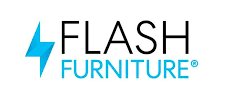 Flash Furniture logo with blue lightning bolt and modern text