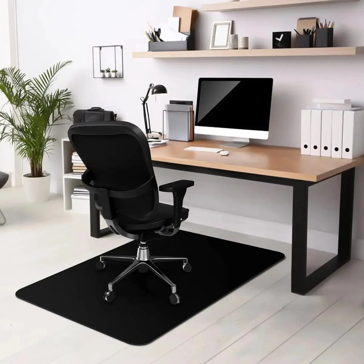 Kuyal clear chair mat for hardwood floors, 30x48 inches, non-slip surface, rectangular shape, provides floor protection.