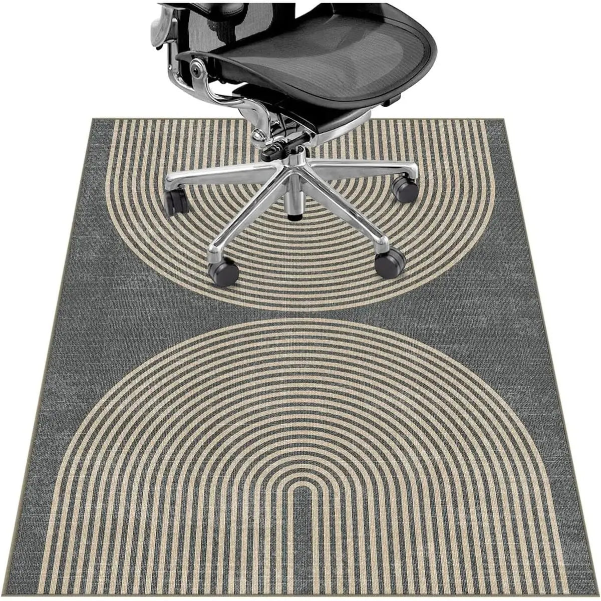 Lreedy black and blue heavy-duty office chair mat with non-slip surface, 36 x 48 inches, for hardwood and tile floors