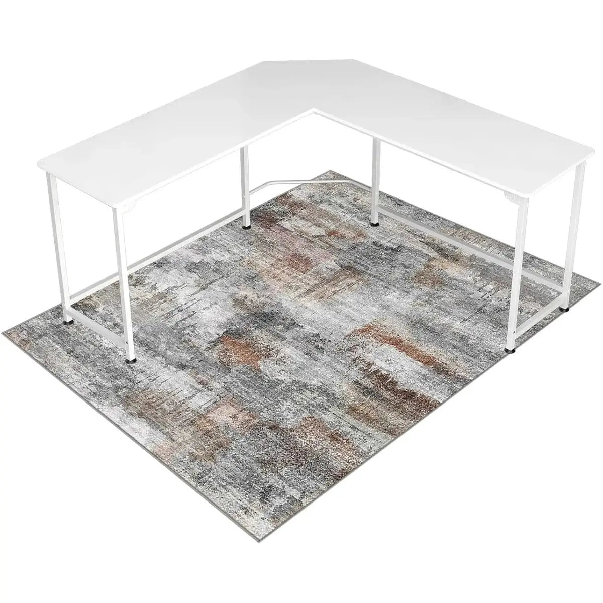 Lreedy black and blue heavy-duty office chair mat with non-slip surface, suitable for hardwood and tile floors, 36x48 inches.